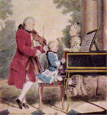 Leopold Mozart jouant en trio avec ses enfants