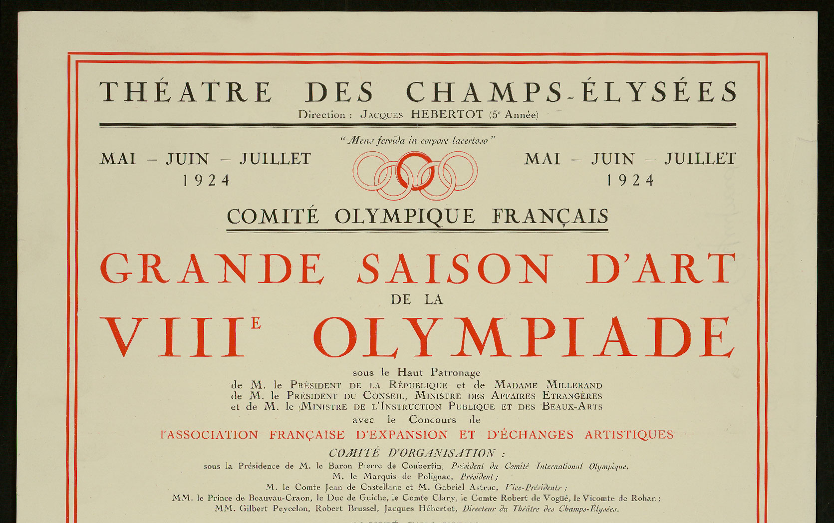 Affiche des Olympiades culturelles de 1924